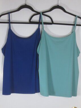 Lane Bryant Tops Lot of 2 Camisoles Royal & Aqua Blue Stretchy Plus Size 14/16